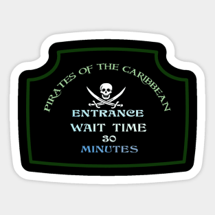 Classic Queue Wait Sign - POTC Sticker